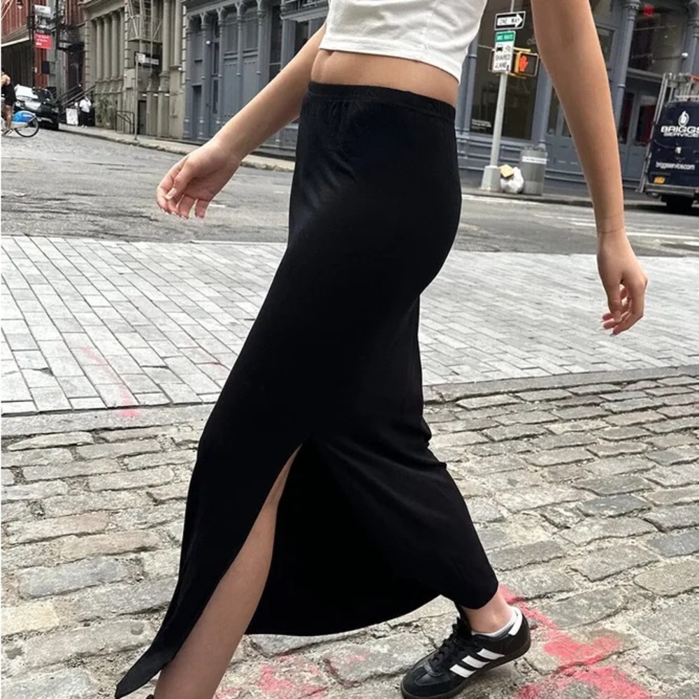 Brandy Melville Black Maxi Skirt with Slit